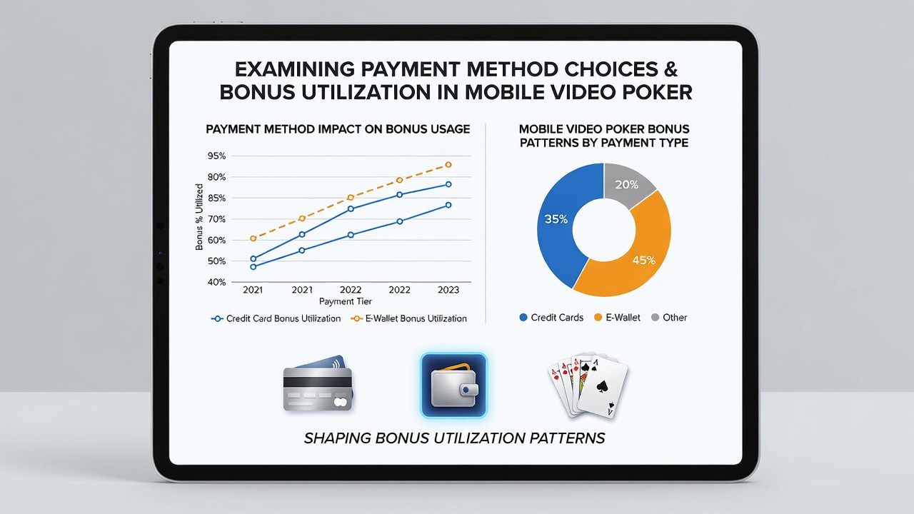 Graf over bonusudnyttelsesmønstre i mobile video poker baseret på forskellige betalingsmetoder